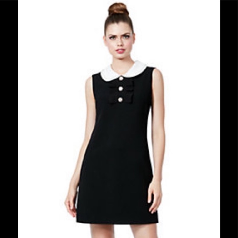 Betsy Johnson collared black and white dress